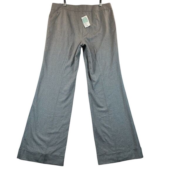 Semantiks Pants Women's Sz 14 Houndstooth Wide Leg Cuff Black White Faux Pockets - Picture 8 of 13